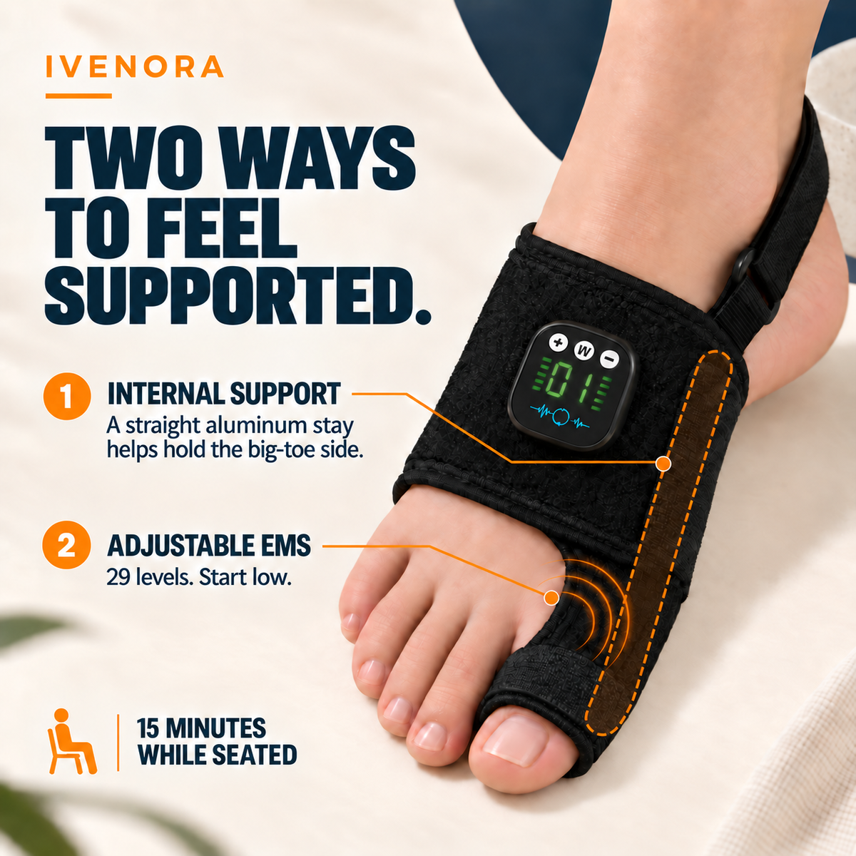 Support the Toe. Help Calm the End-of-Day Ache.