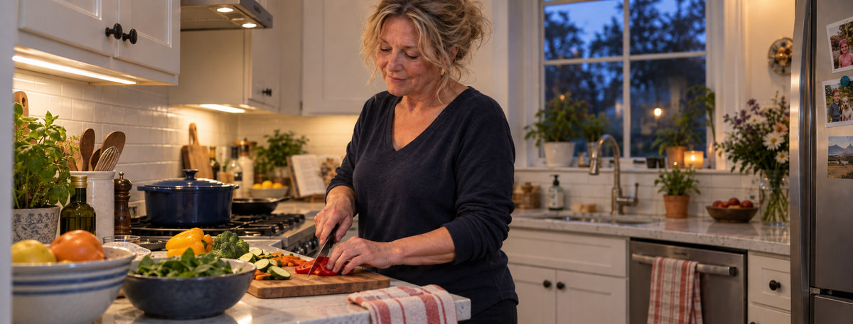 You cook dinner standing up